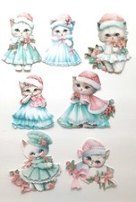 3D UPick Winter Holiday Vintage Kitten Cat Scrapbook Card Embellishment 3957