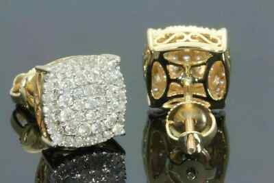 1.50Ct Round Cut Lab Created VVS1/D Diamond Stud Earrings 14K Yellow Gold Over
