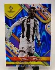 2024-25 Topps Finest Uefa Club Competitions - Timothy Weah #2 Blue RayWave /150
