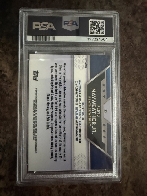 2024 Topps Chrome Boxing Floyd Mayweather Jr Refractor RARE PSA 9 view 2