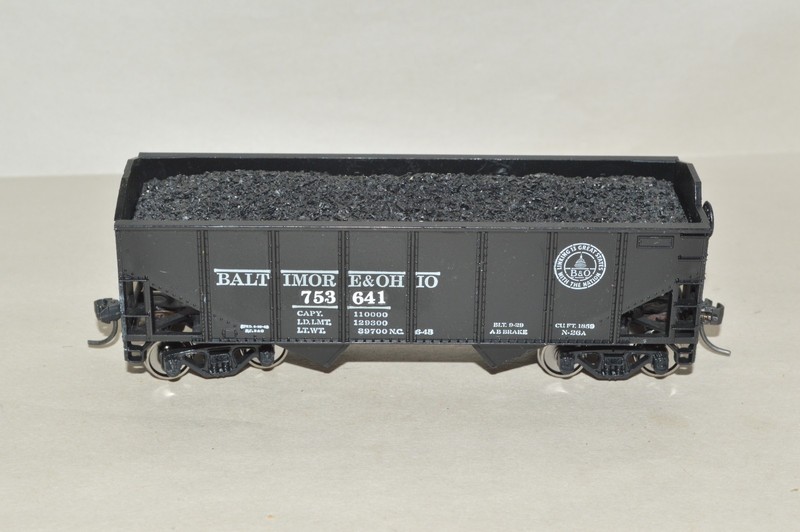 HO scale Athearn Baltimore & Ohio RR 2 bay coal hopper car train MW KD's