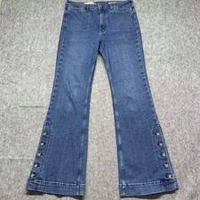 Pilcro and the Letterpress Anthropologie High-Rise Bootcut Button Hem - Size 30