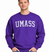 Vintage UMass Blue Adult XL Amherst Pro Weave Crewneck Logo Sweatshirt 50/50 90s