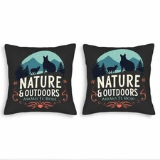 Set of 2 Decorative Throw Pillow Covers 18x18in - Nature Theme