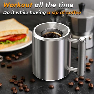 Dumbbell Heavy Cup, Stainless Steel Heavy Mug, 18lbs Fitness Cup