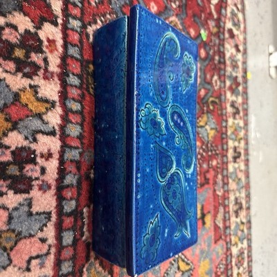 RARE Vintage Bitossi Italy Rimini Blue Ceramic Box Rosenthal Netter Londi MCM