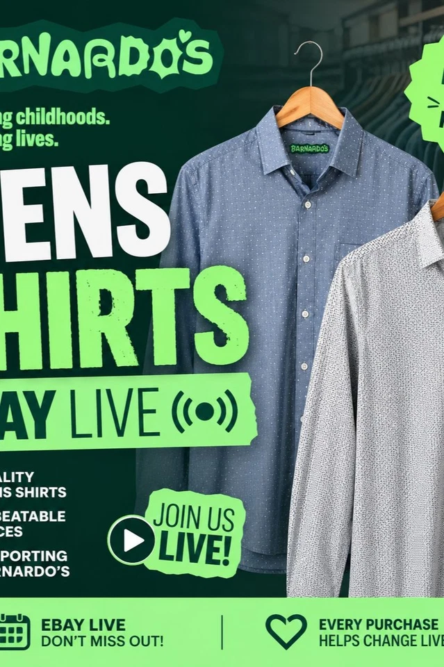 Barnardo’s eBay Live | Men’s Shirts Special Auction £1 Preloved Charity