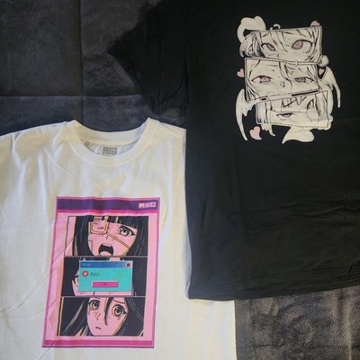 Anime Brisco tee t-shirt Patch Tear Fail Error Windows Desktop eyes size Large