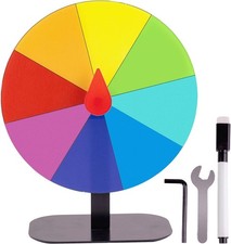 8 Inch Heavy Duty Spinning Prize Wheel - 8 Slots Color Tabletop Roulette Spinner