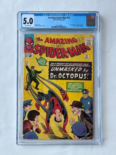 Amazing Spider-Man #12 (1964) CGC 5.0 OW Pages | 3rd Doctor Octopus Appearance