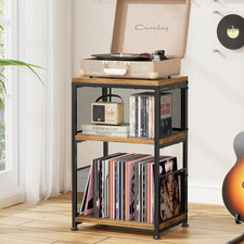 Record Player Stand, Turntable Stand with Vinyl Storage Holds up to 200 Albums,