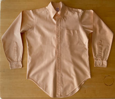 1980s Brooks Brothers Makers Peach 6-Button OCBD 15-33 Oxford Shirt USA Vintage