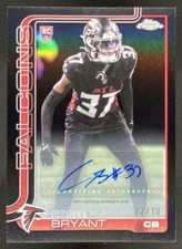 COBEE BRYANT 2025 TOPPS CHROME ROOKIE BLACK REFRACTOR RC AUTO #/10 SSP FALCONS