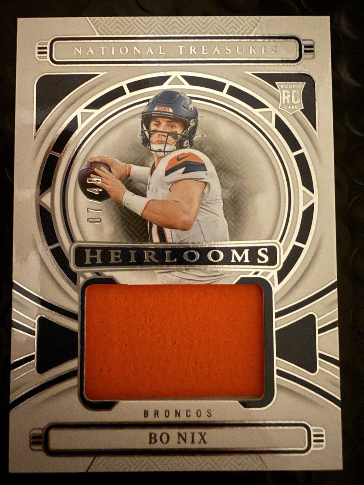 2024 National Treasures Football Bo Nix Heirloom Patch Rookie /49