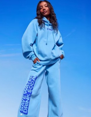 Adult Poppi Future of Soda Graphic Sweatshirt Blue XL New Hoodie