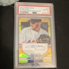 2014 Panini Prizm Chris Sale #CS Gold Prizm /10 Autograph Chicago White Sox PSA
