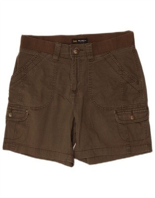 Lee Damen-Cargoshorts mittelhoch lockere Passform US 6 Medium W30 khaki Baumwolle DX11