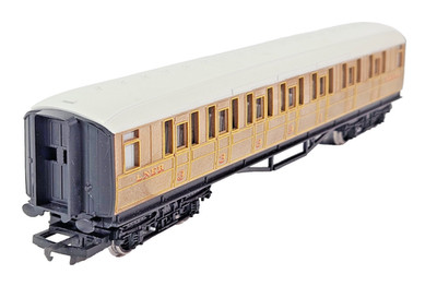 Hornby R435 Druckguss OO Gresley LNER Teak Korridor Verbundwagen Nr. 22357 in Schachtel