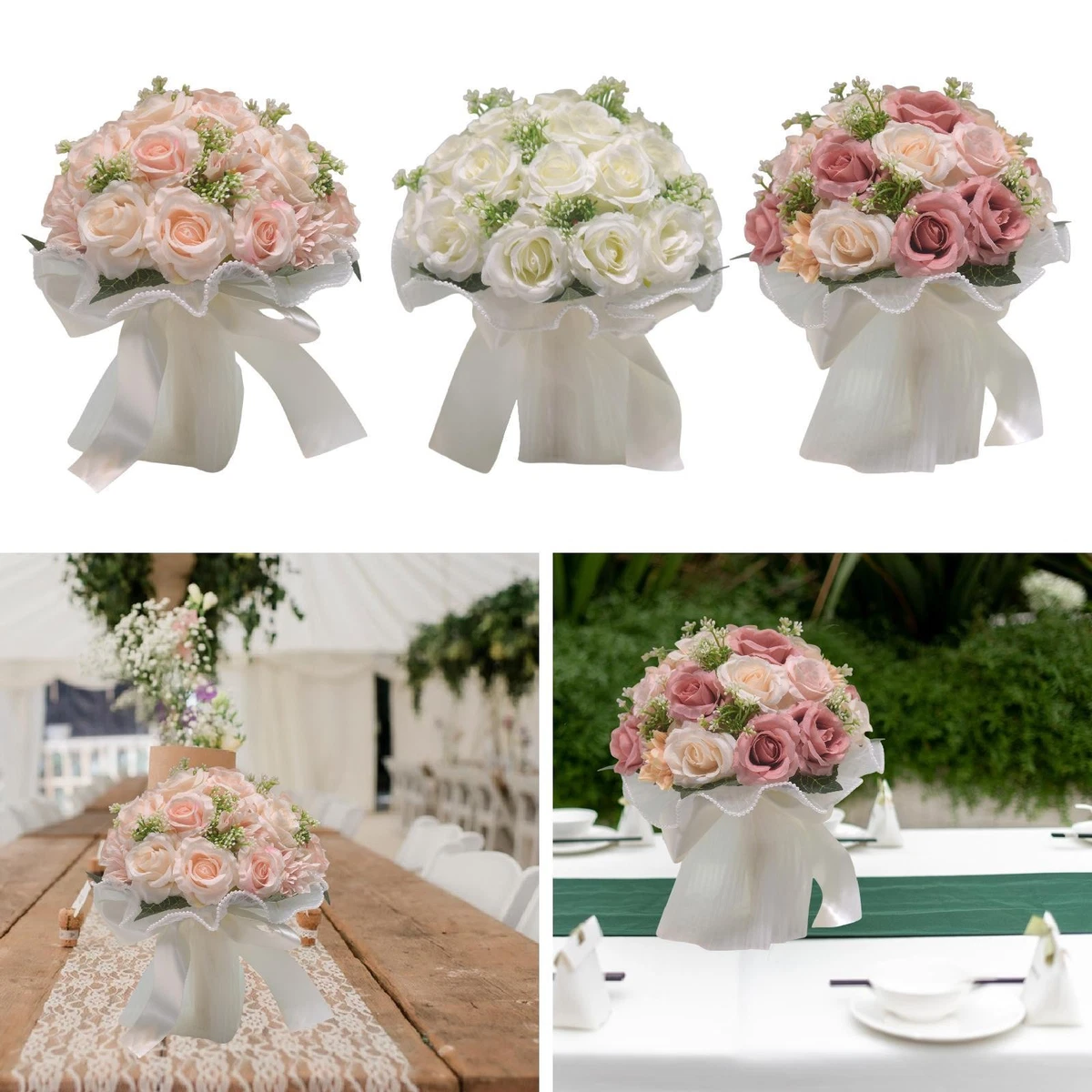 Fiori di seta misti per centrotavola a forma di vaso / matrimonio autunnale / decorazione del tavolo nuziale - Italia