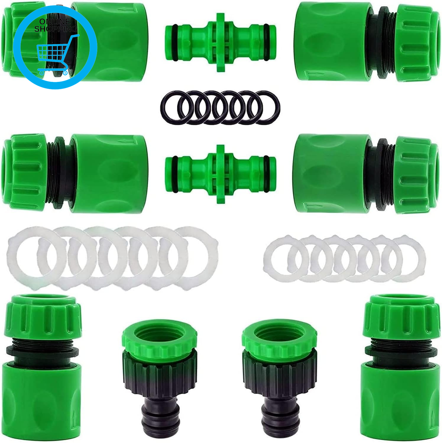 10Pcs Garden Hose Tap Connector Hose Pipe Fittings Kit for Outdoor Tap&Join Hose