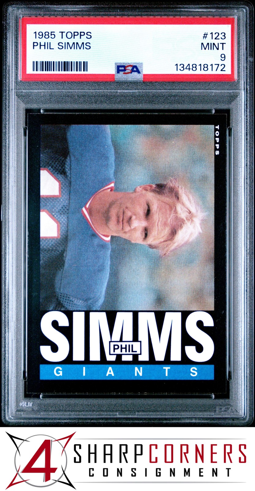 1985 TOPPS #123 PHIL SIMMS GIANTS PSA 9