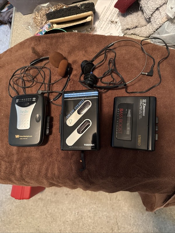 Portable Cassette Recorders Lot Of 3 Tested Working