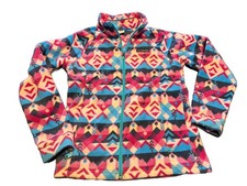 Columbia Girls' Large 14-16 Fleece Full Zip Jacket Geometric Pattern