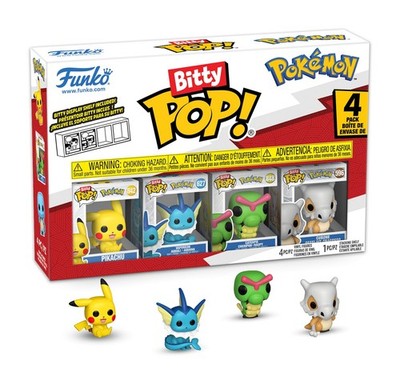Bitty POP - Pokémon - Series 1 4er-Pack (Pikachu, Vaporeon, Caterpie, Neu & OVP
