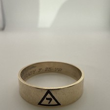 Scottish Rite Yod Ring 10k Yellow Gold Size 12.75 Masonic Band 1970 14th Degree
