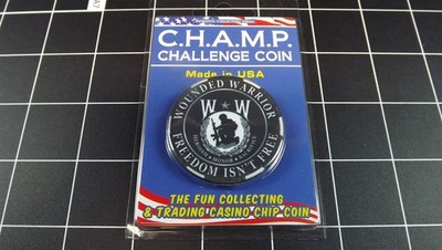 CHALLENGE COIN, BRAND NEW DESIGN ''WOUNDED WARRIOR'' FREEDOM ISN'T FREE