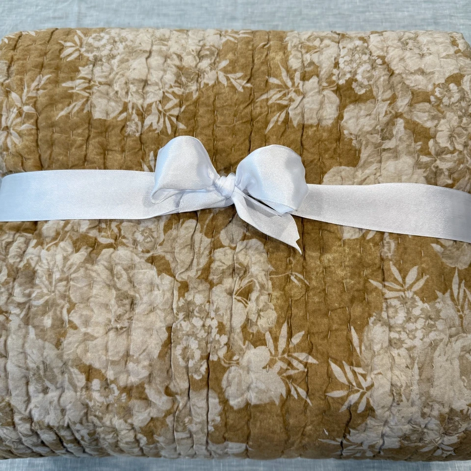 COLCHA REVERSIBLE REVERSIBLE GRANERO DE CERÁMICA JULIETTE TOILE PICK-STITCH COMPLETO/QUEEN ~ COSECHA Foto 3 de 4