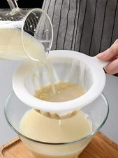 Fine Mesh Filter Screen Spoon Nylon Nut Milk Soybean Juice Coffee Strainer Tool 