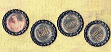 Graphic45 PORTRAIT OF A LADY 404 4 Black Bottle Caps HANDMADE