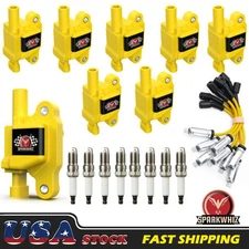 8x UF413 Ignition Coil+Spark Plug+Wire set For Cadillac Chevy Silverado 1500 GMC