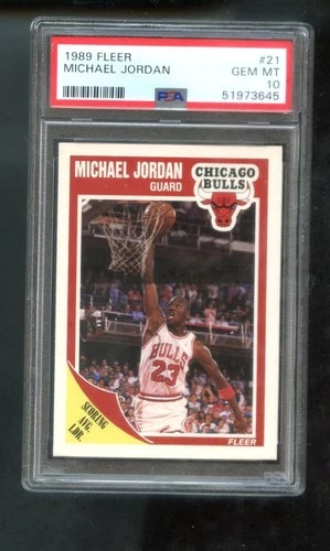 1989-90 Fleer #21 Michael Jordan PSA 10 Graded Basketball Card 1989 1990 Bulls
