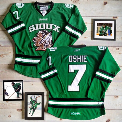 #ad RARE Reebok TJ Oshie North Dakota Fighting Sioux CCM WCHA Hockey Jersey Size 48 $299.99