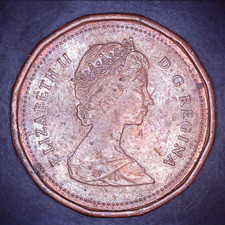 Vintage 1987 Canada Small 1 One Cent Penny Elizabeth II Coin