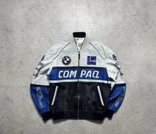 BMW Compaq Racing Leather Jacket Size M Vintage