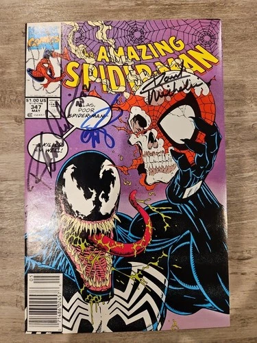 The Amazing Spider-Man #347 (Marvel 1991) Signed By Eric Larsen +More NM 9.4 9.6