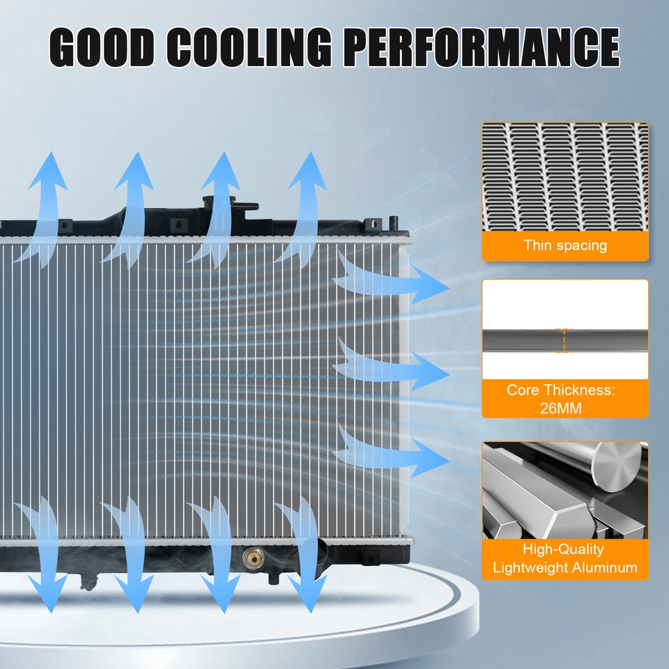 Radiador de aluminio para Honda Accord 1994-1997 1997-2001 Honda Prelude 2,2 L 1494 Foto 3 de 4