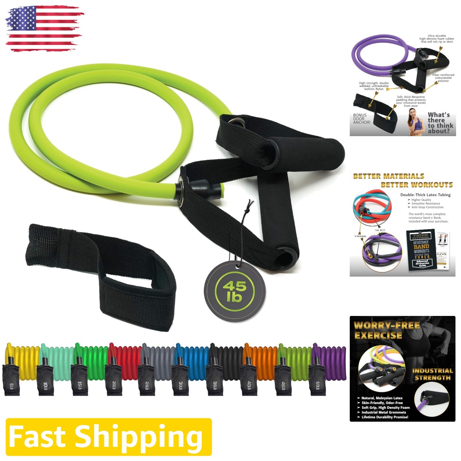 Anti-Snap Resistance Bands Set Professional Grade Fitness Gear