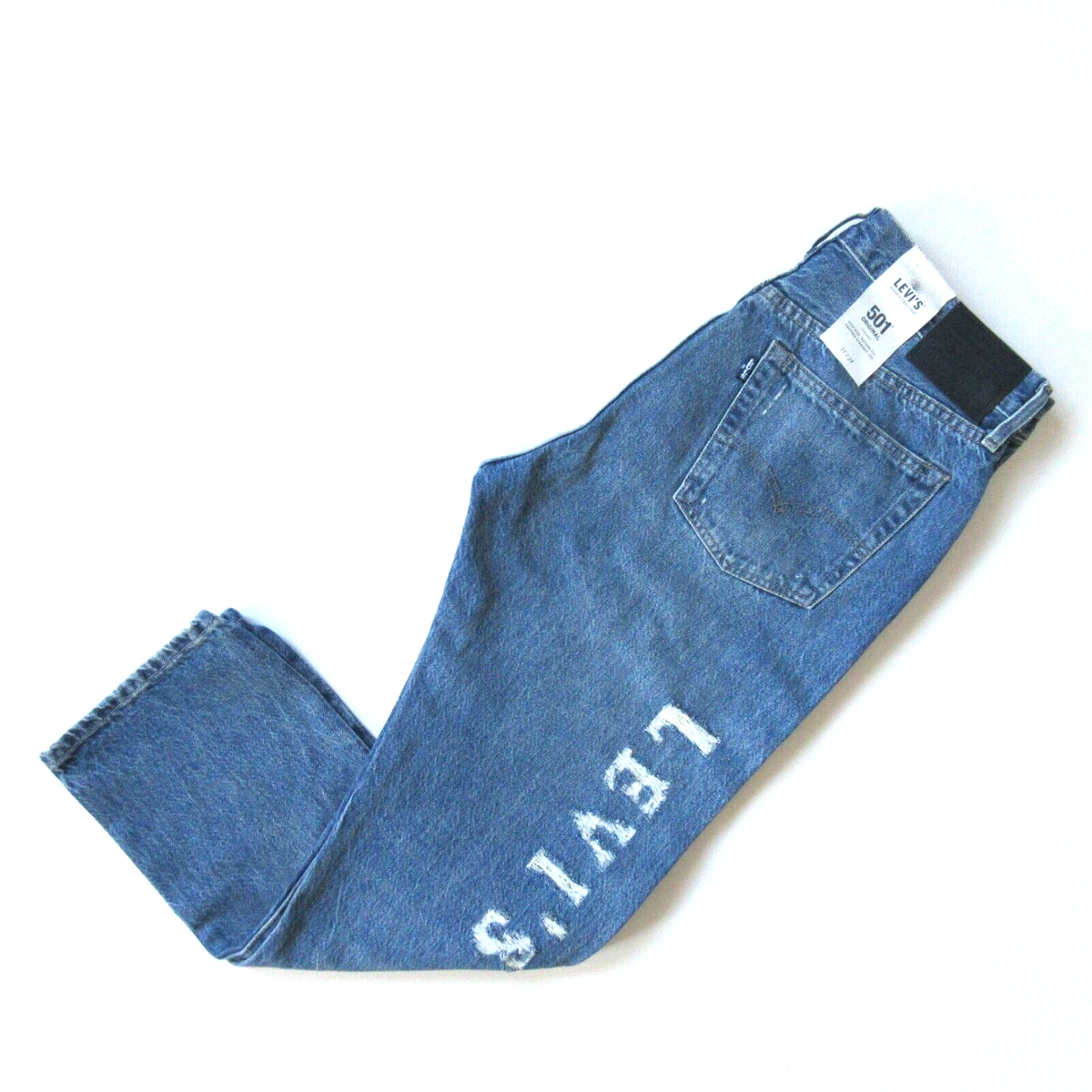 NWT Levi's Made Crafted LMC 501 Crop in Branded Blue Selvedge