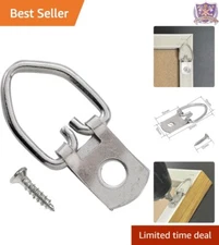 100 Pack Heavy-Duty D-Ring Picture Hangers with Screws for Secure Art Display