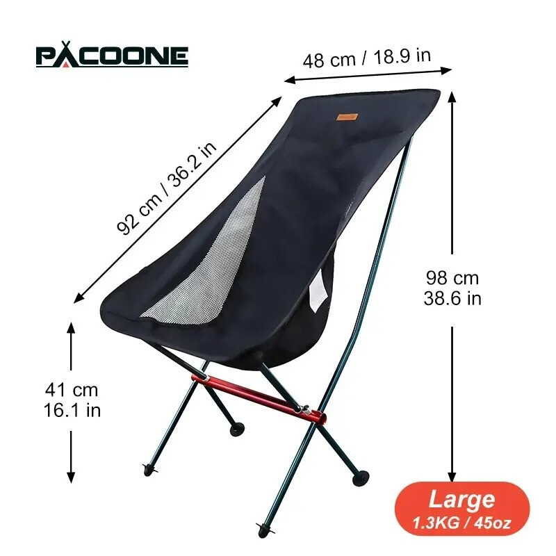 Chaise pliante de camping bleue en acier et toile Oxford pour plage et pêche