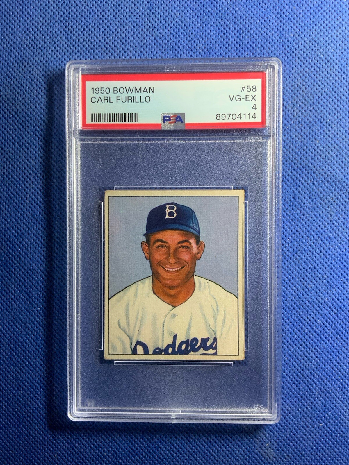 1950 Bowman #58 Carl Furillo PSA 4 Brooklyn Dodgers