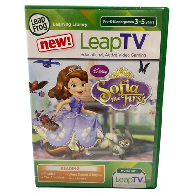 LeapFrog LeapTV Disney Sofia the First Video Game with Case & Manual