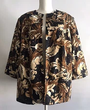 Women’s ALFRED DUNNER BELLA LUNA Jacket Blazer Brown Sequins Size 16W