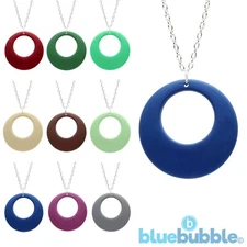 Bluebubble SWINGING 60s Large Round Hoop Drop Necklace 70s 80s Boho Chic Wedding