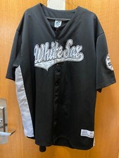 Chicago White Sox Dynasty Jersey Embroidered Black Button Down Mens Size XXL