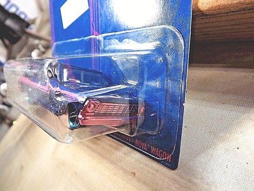 2022 Hot Wheels Blue & Pink Series 5/5 '64 CHEVY NOVA WAGON Blue w/Black Pr5 Sp - Picture 4 of 5